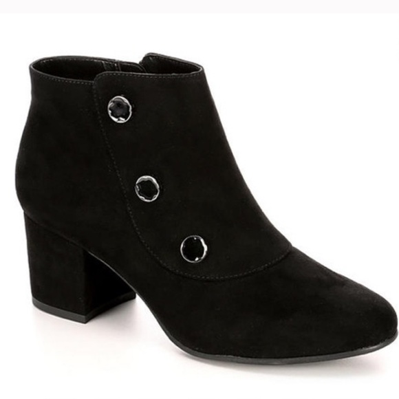 Lauren Blakwell Black Suede Adrian Booties Size 7 NWOB - Picture 1 of 7